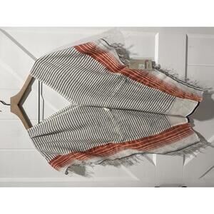 lemlem Striped Orange, Black & White Swim Cover Up/Poncho XS, NWT